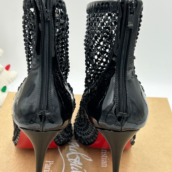 Women’s Christian Louboutin, Kate Max 100 crystal embellished mesh/patent 40 - Picture 8 of 13